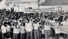 Manifestación por la vivienda en Vallecas (Madrid) organizada por los movimientos vecinales años 70.