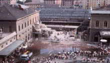 Las ruinas de la estación ferroviaria de Bolonia después del atentado perpetrado por los terroristas de la OTAN (Gladio) (1980)